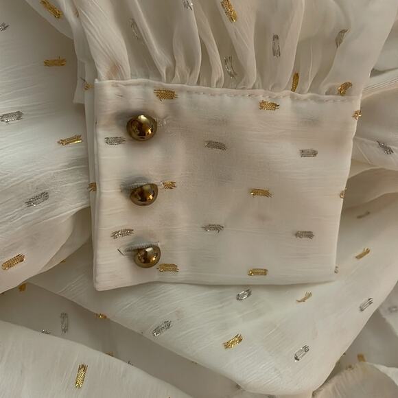 Bump Biddy White tie waist maxi metallic detail dress - Picture 8 of 8